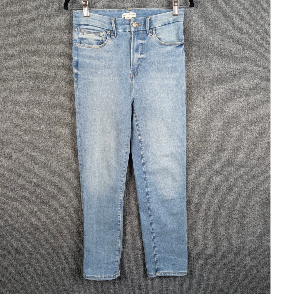 Good American Always Fits Jeans 6-12 High Rise Skinny Jeans Light Wash Blue